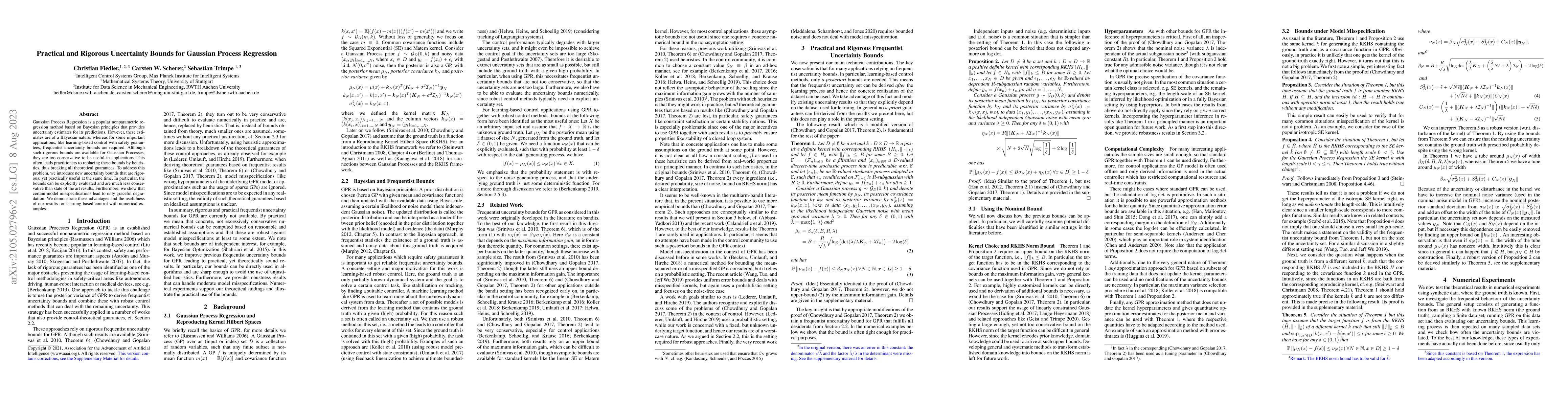 Thumbnail for Practical and Rigorous Uncertainty Bounds for Gaussian Process
  Regression