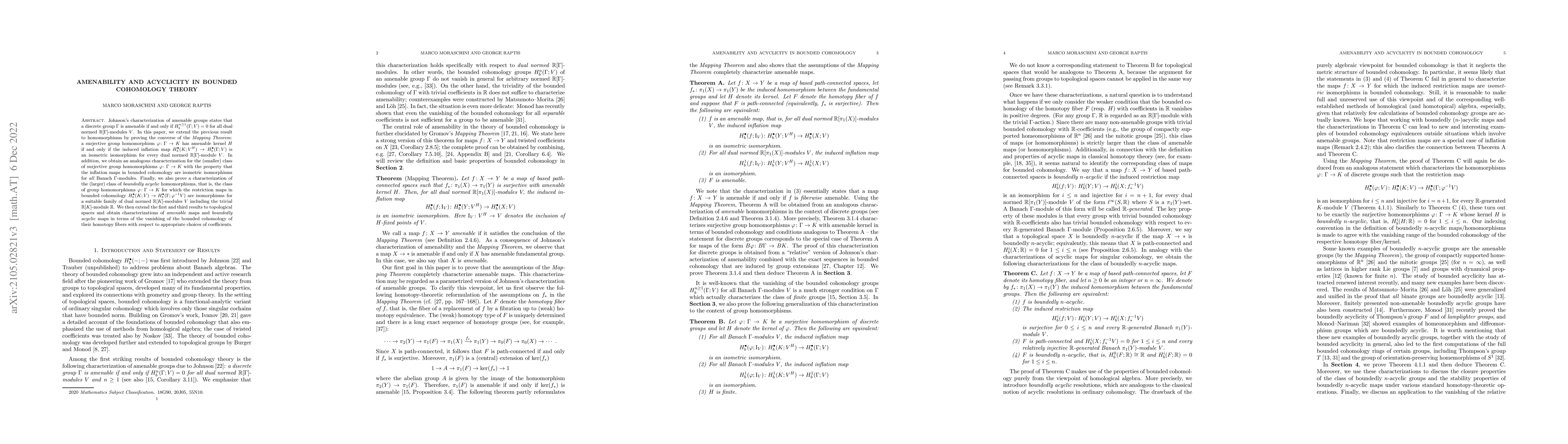 Thumbnail for Amenability and Acyclicity in Bounded Cohomology Theory