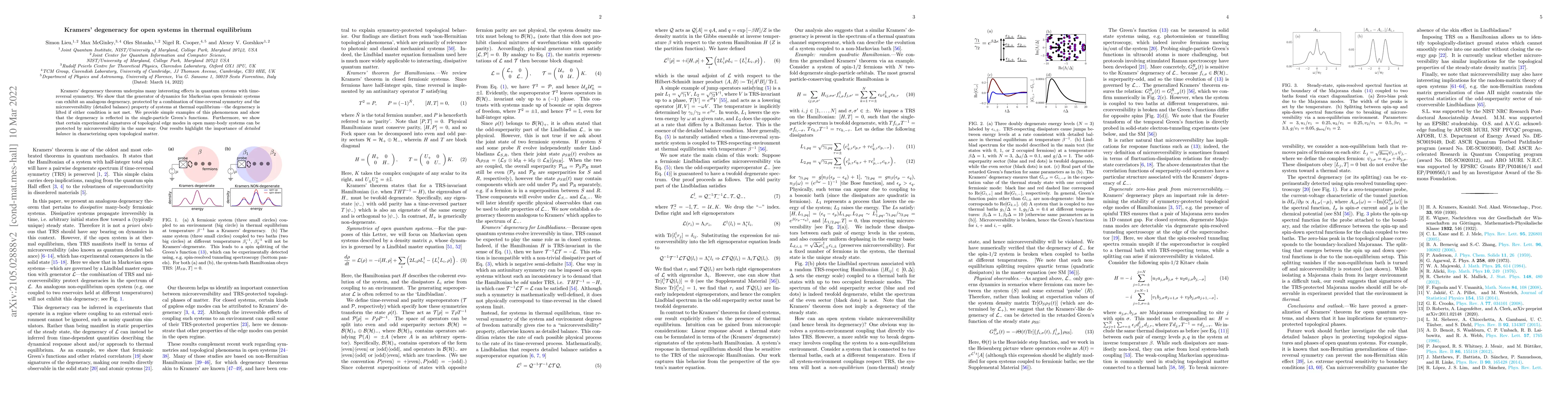 Thumbnail for Kramers' degeneracy for open systems in thermal equilibrium