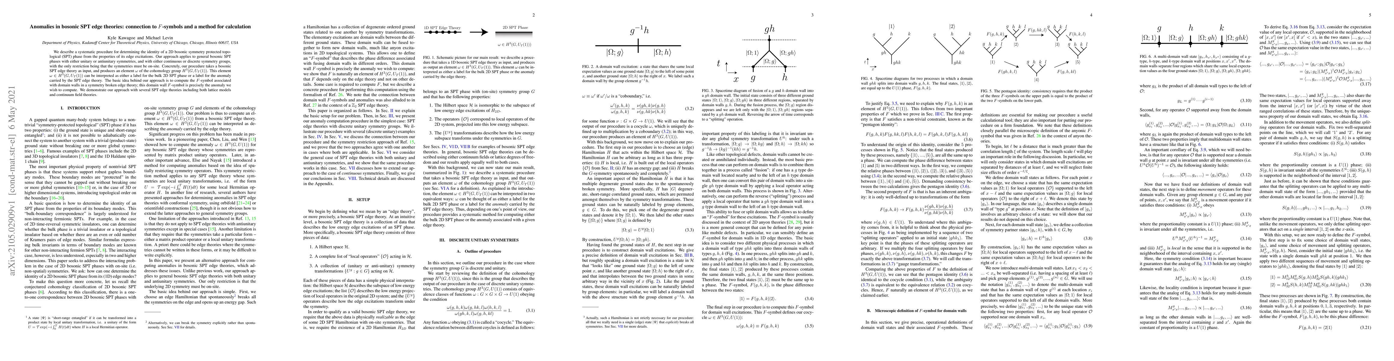 Thumbnail for Anomalies in bosonic SPT edge theories: connection to F-symbols and a
  method for calculation