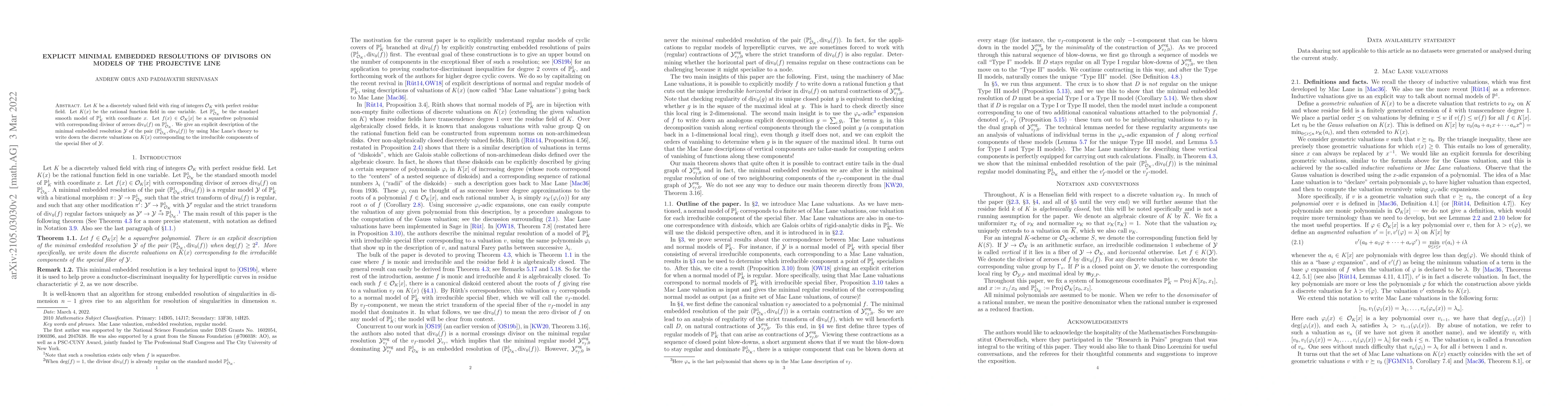 Thumbnail for Explicit minimal embedded resolutions of divisors on models of the
  projective line