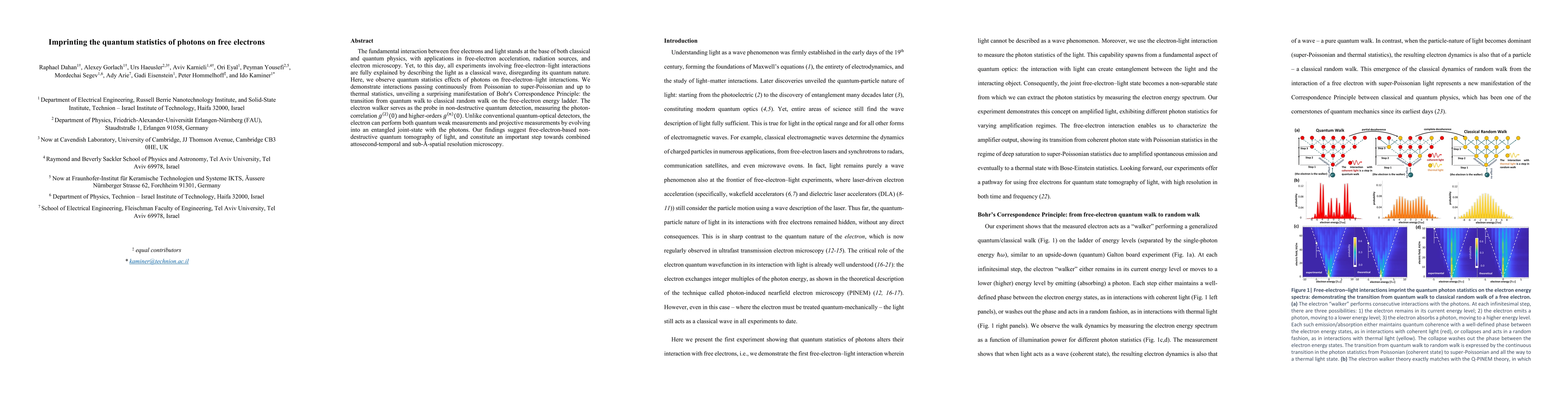 Thumbnail for Imprinting the quantum statistics of photons on free electrons