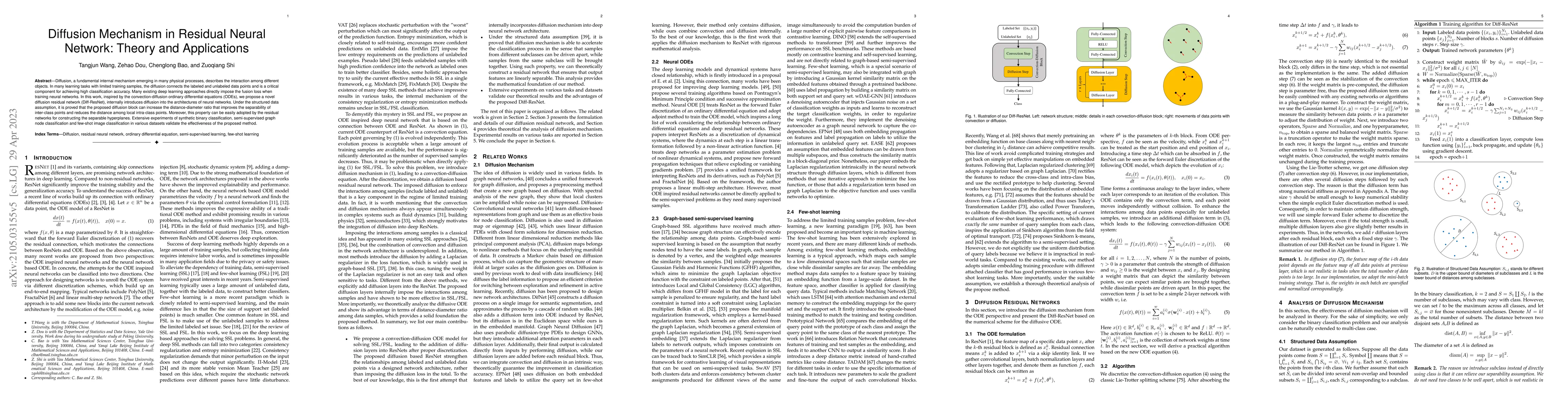 Thumbnail for Diffusion Mechanism in Residual Neural Network: Theory and Applications