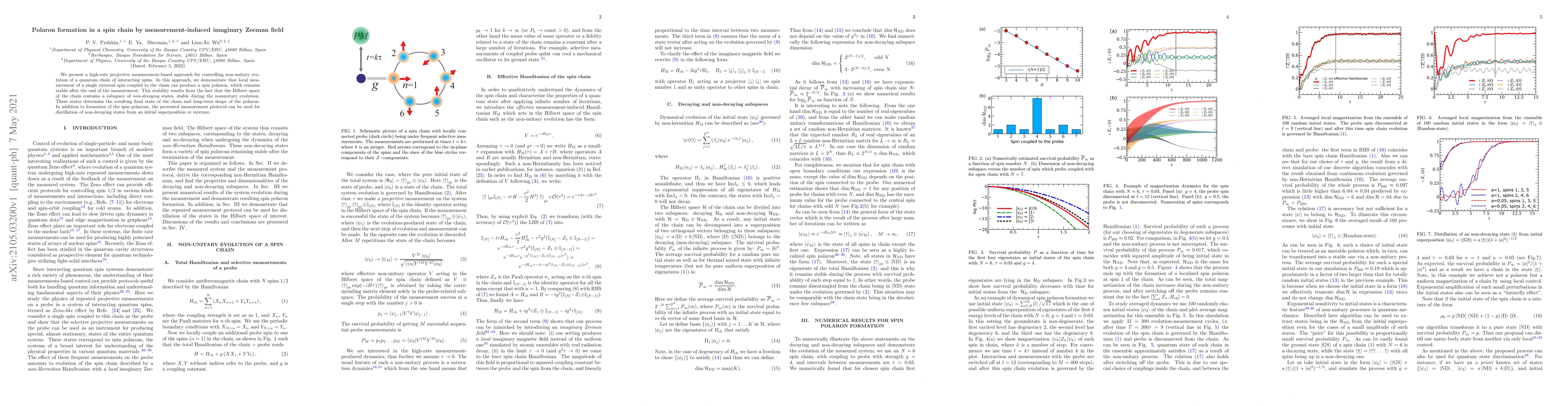Thumbnail for Polaron formation in a spin chain by measurement-induced imaginary
  Zeeman field