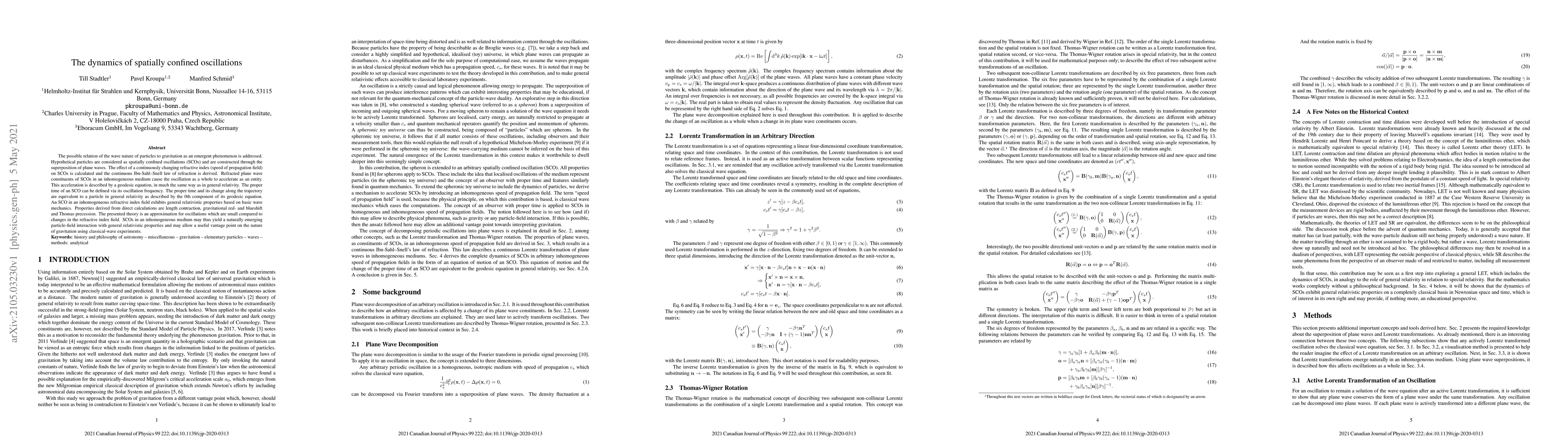Thumbnail for The dynamics of spatially confined oscillations