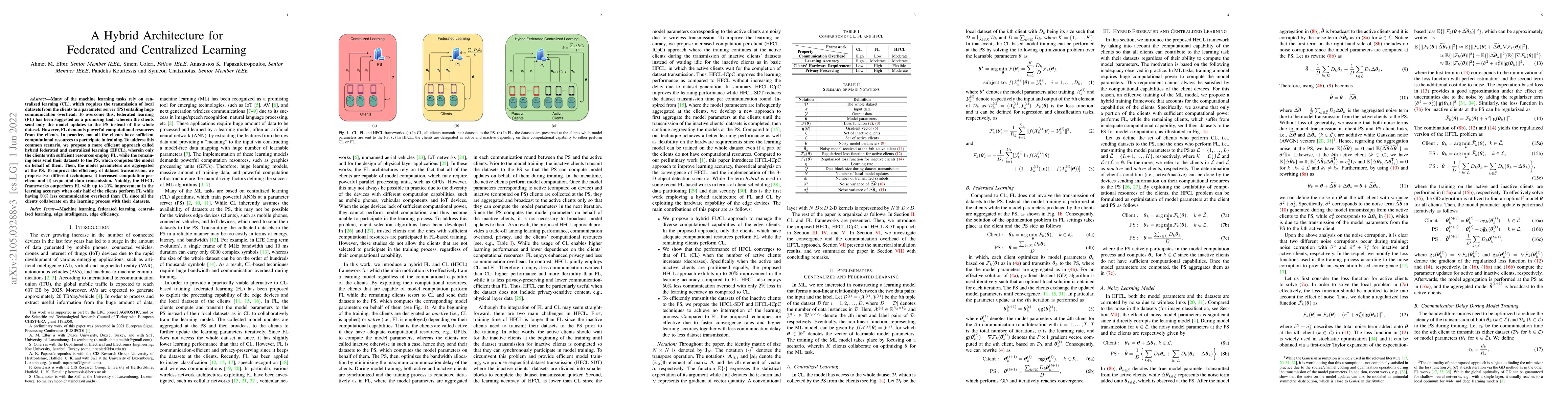 Thumbnail for A Hybrid Architecture for Federated and Centralized Learning