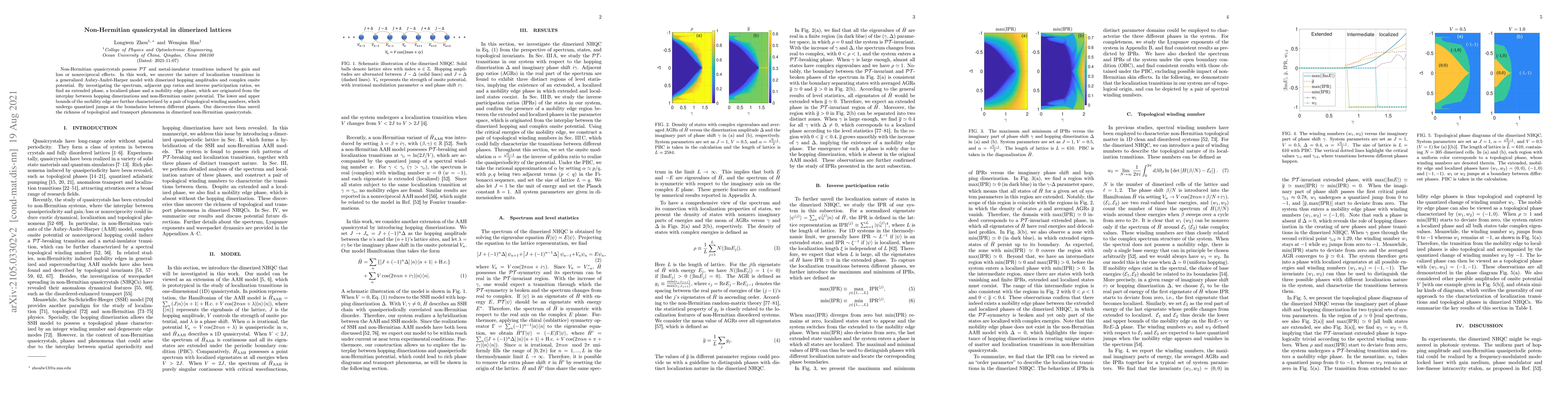 Thumbnail for Non-Hermitian quasicrystal in dimerized lattices