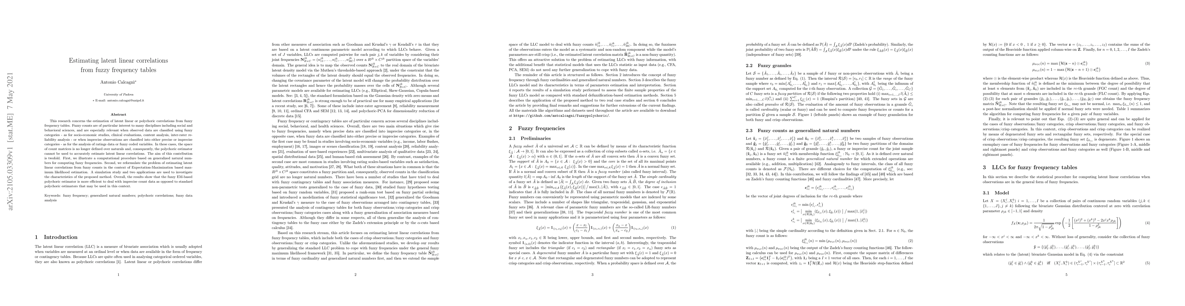 Thumbnail for Estimating latent linear correlations from fuzzy frequency tables