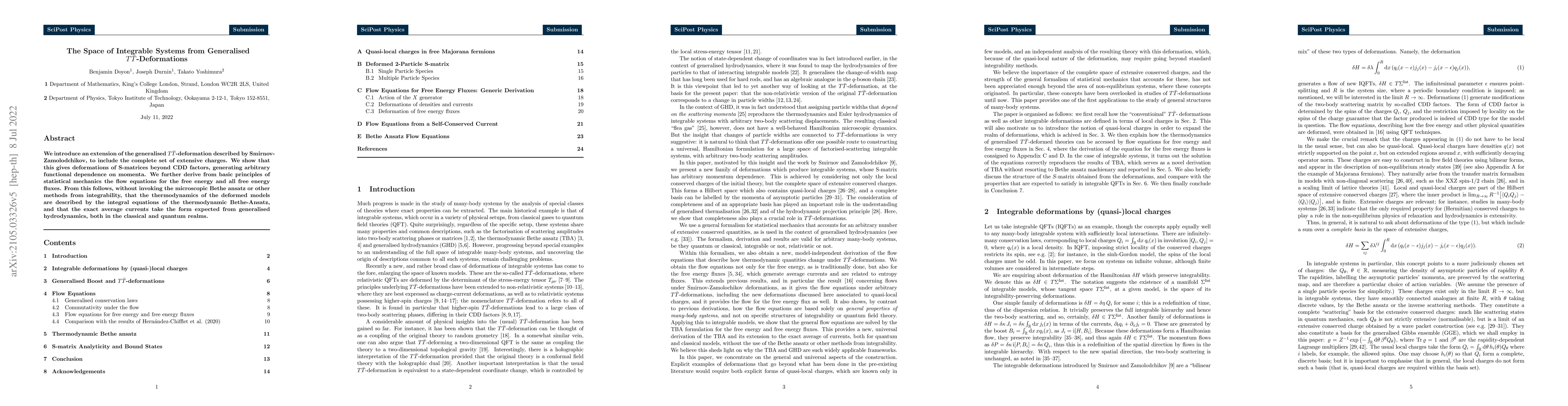 Thumbnail for The Space of Integrable Systems from Generalised $T\bar{T}$-Deformations