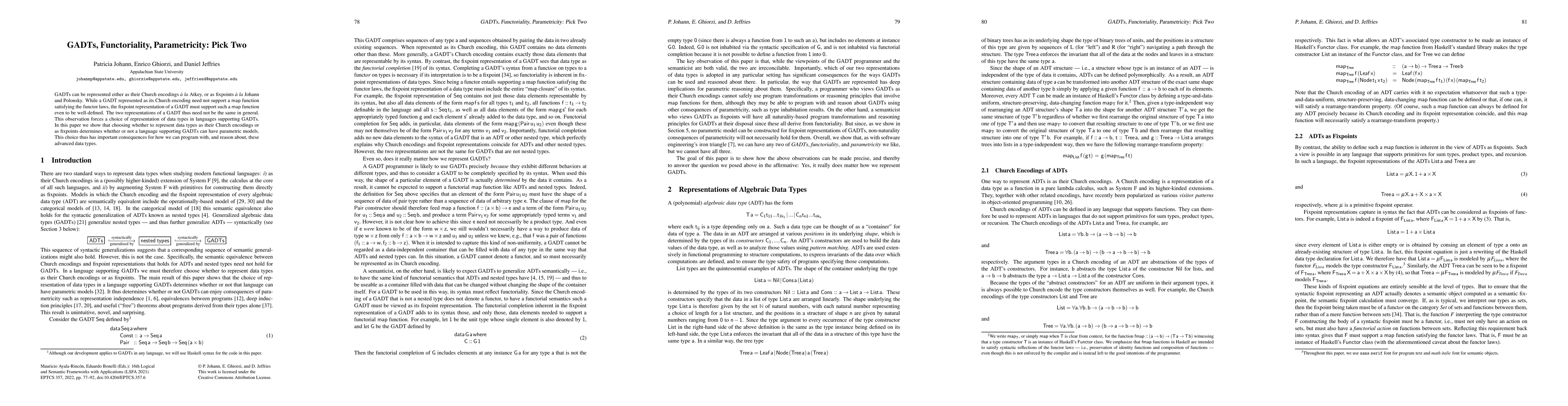 Thumbnail for GADTs, Functoriality, Parametricity: Pick Two