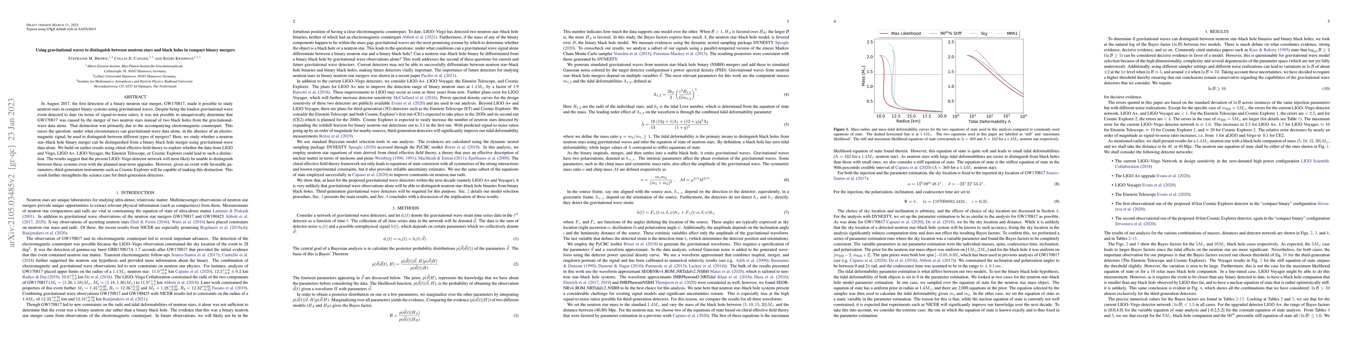 Thumbnail for Using gravitational waves to distinguish between neutron stars and black
  holes in compact binary mergers