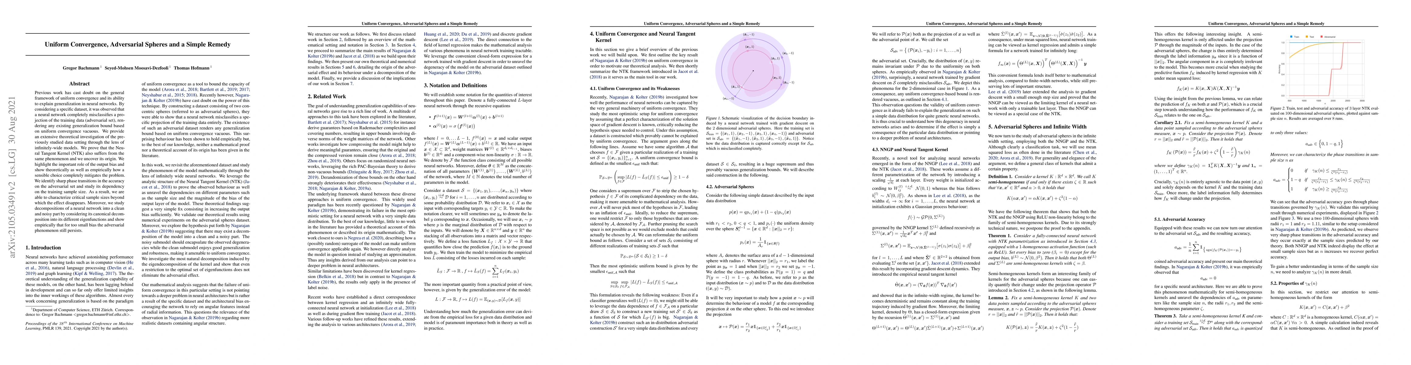 Thumbnail for Uniform Convergence, Adversarial Spheres and a Simple Remedy