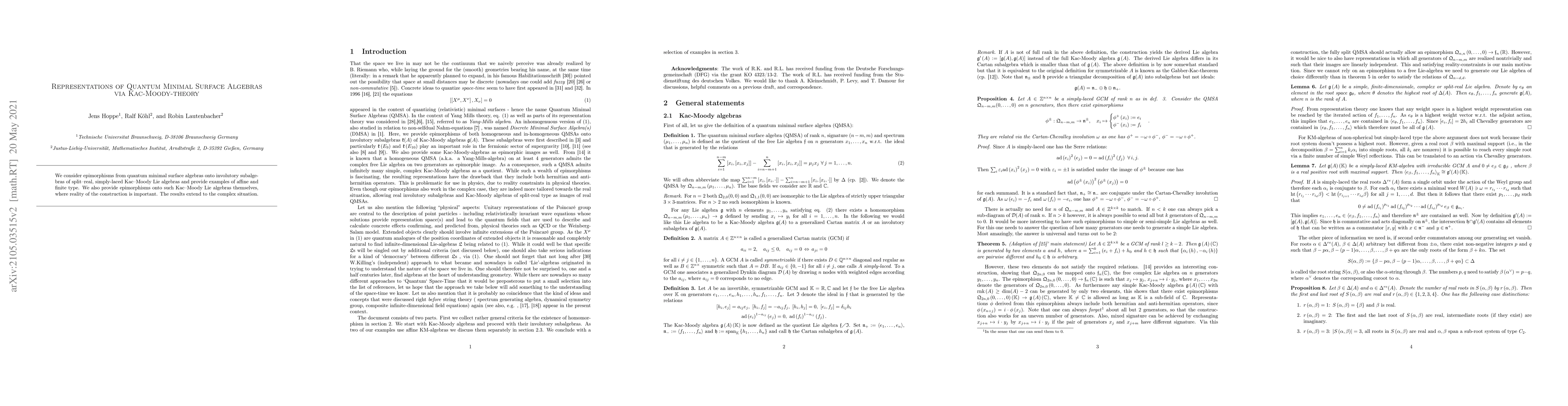 Thumbnail for Representations of Quantum Minimal Surface Algebrasvia Kac-Moody-theory