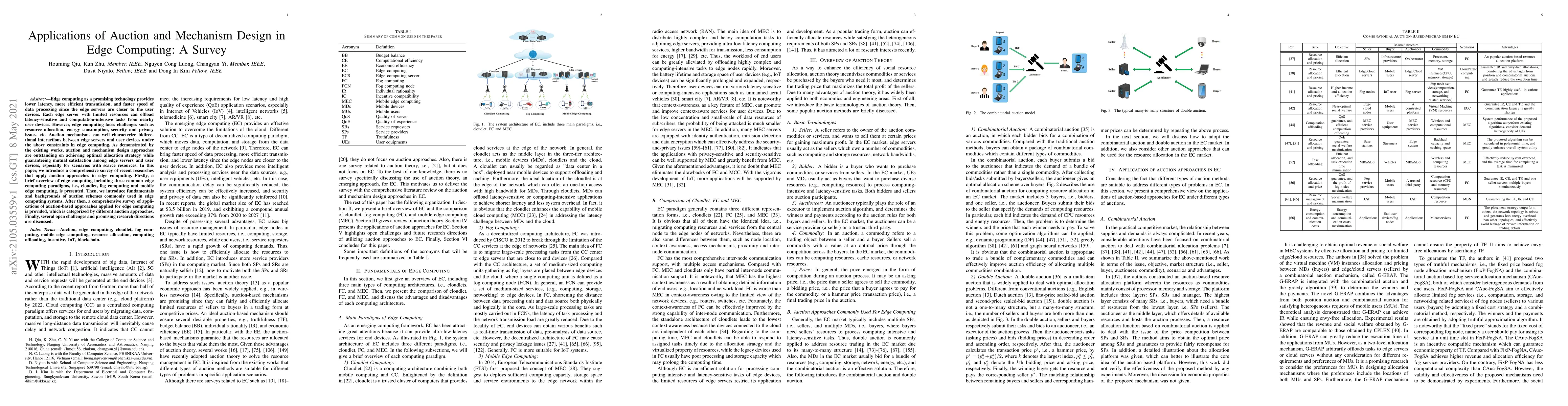 Thumbnail for Applications of Auction and Mechanism Design in Edge Computing: A Survey