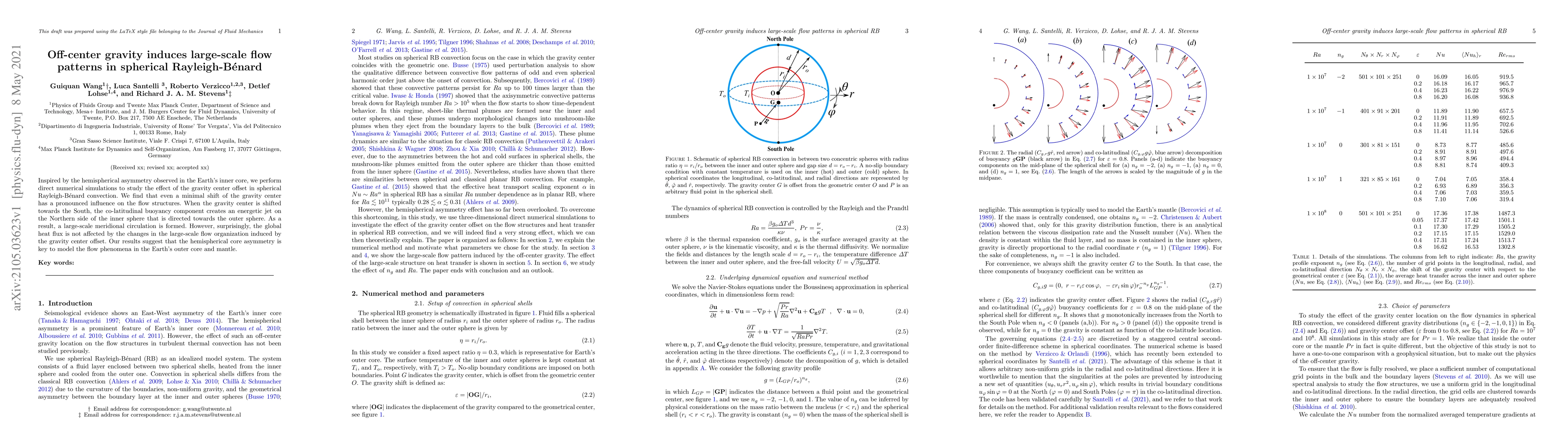 Thumbnail for Off-center gravity induces large-scale flow patterns in spherical
  Rayleigh-B\'enard