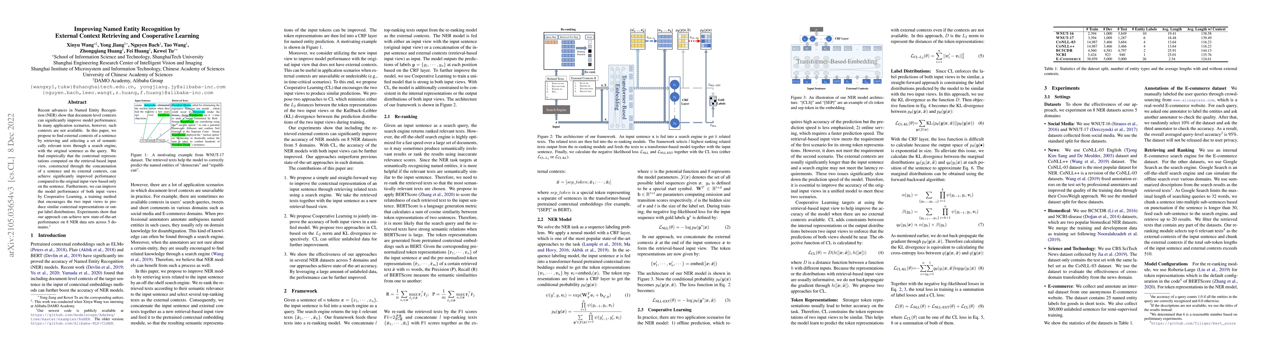 Thumbnail for Improving Named Entity Recognition by External Context Retrieving and
  Cooperative Learning