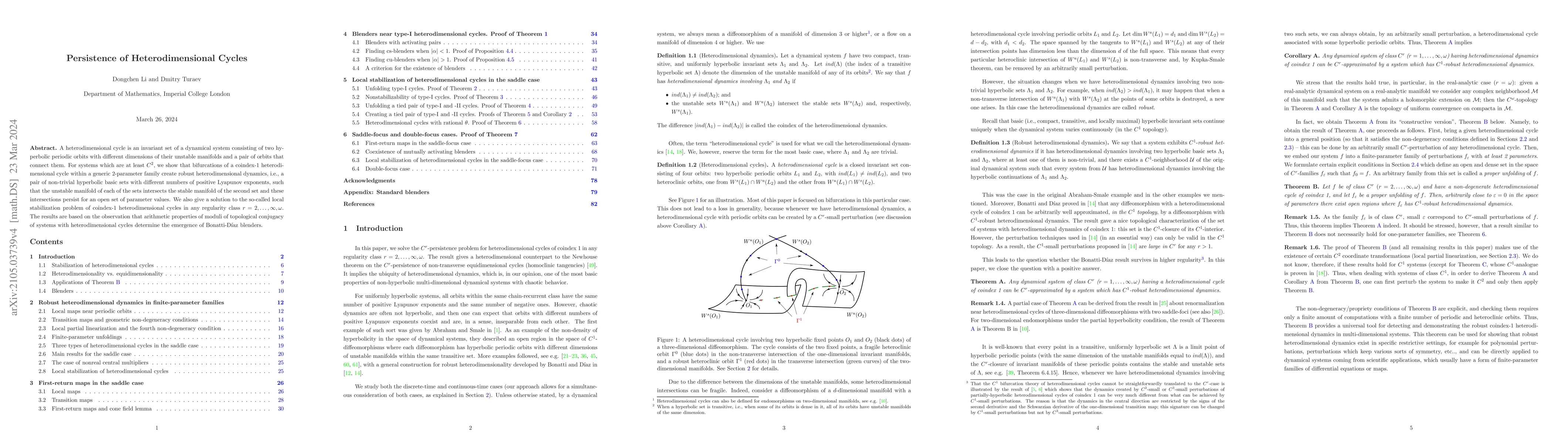 Thumbnail for Persistence of Heterodimensional Cycles