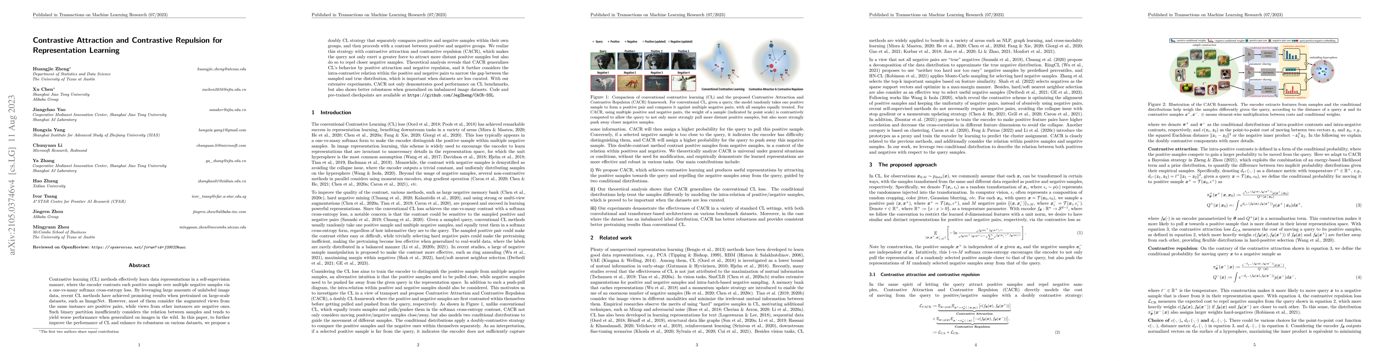 Thumbnail for Contrastive Attraction and Contrastive Repulsion for Representation
  Learning