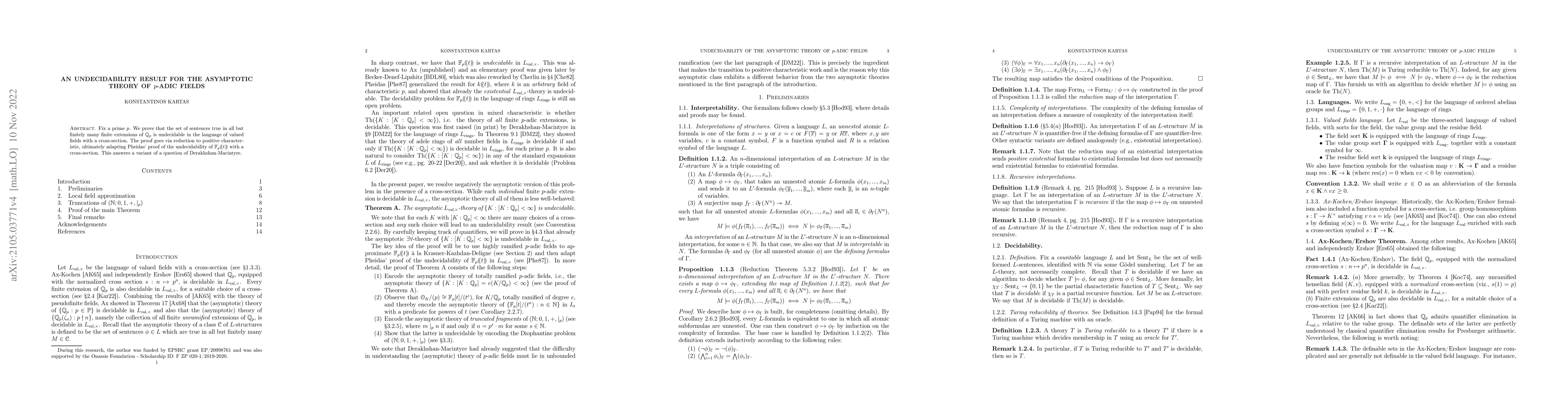 Thumbnail for An undecidability result for the asymptotic theory of $p$-adic fields