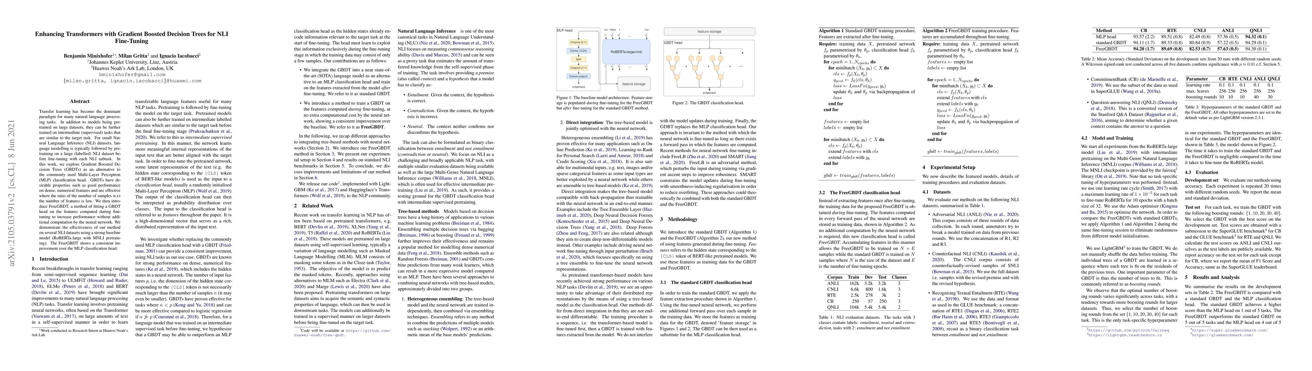 Thumbnail for Enhancing Transformers with Gradient Boosted Decision Trees for NLI
  Fine-Tuning