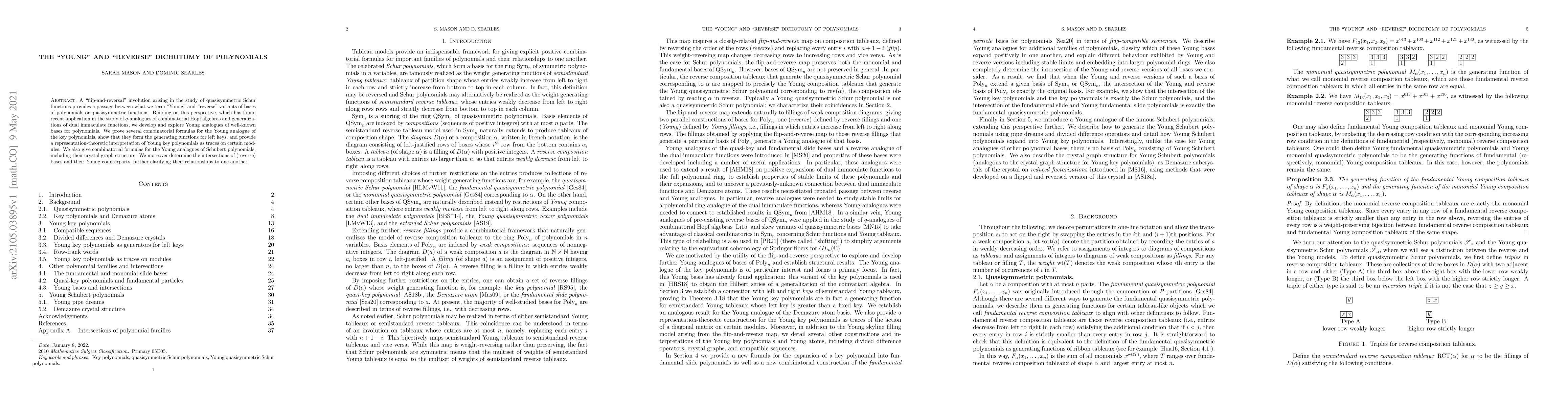 Thumbnail for The "Young" and "reverse" dichotomy of polynomials
