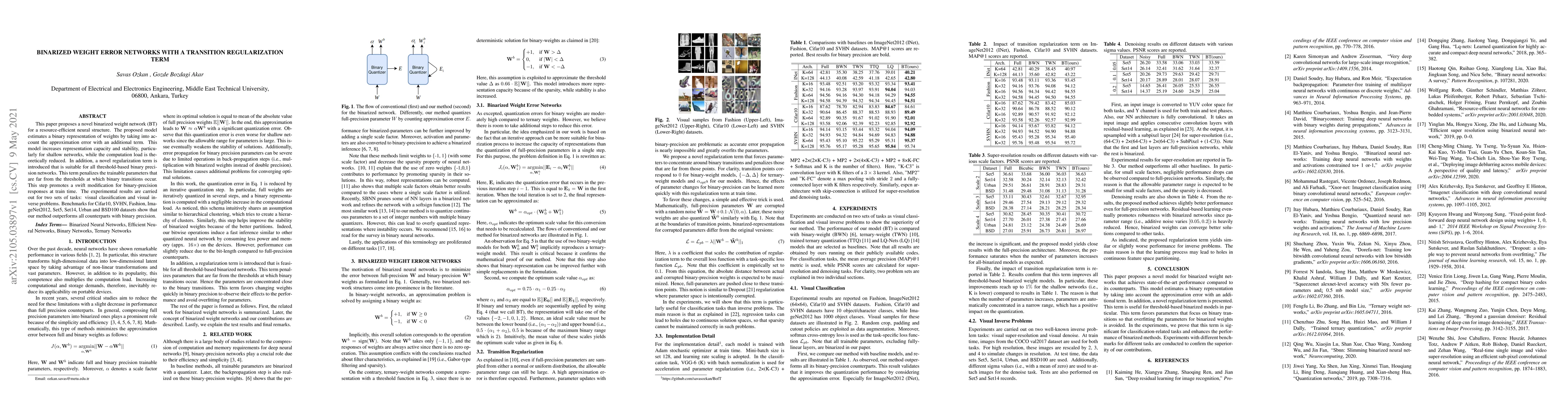 Thumbnail for Binarized Weight Error Networks With a Transition Regularization Term