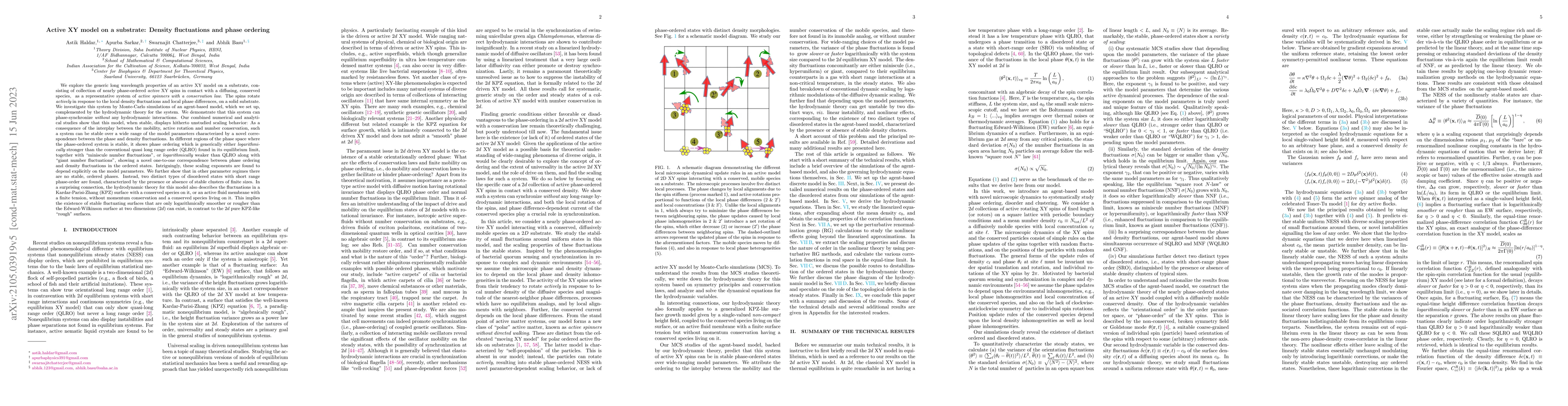 Thumbnail for Active XY model on a substrate: Density fluctuations and phase ordering