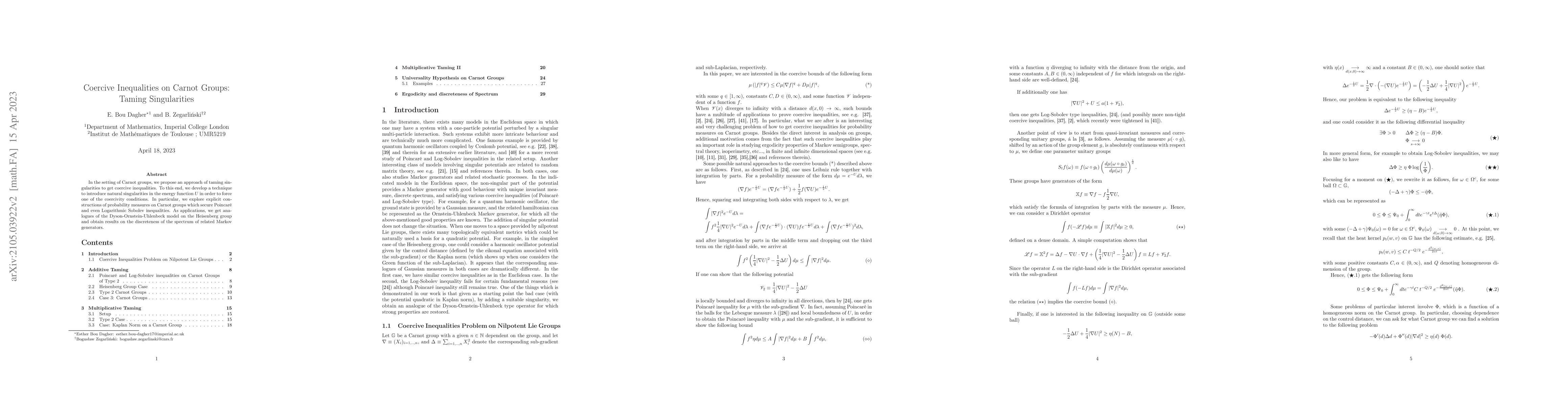Thumbnail for Coercive Inequalities on Carnot Groups: Taming Singularities