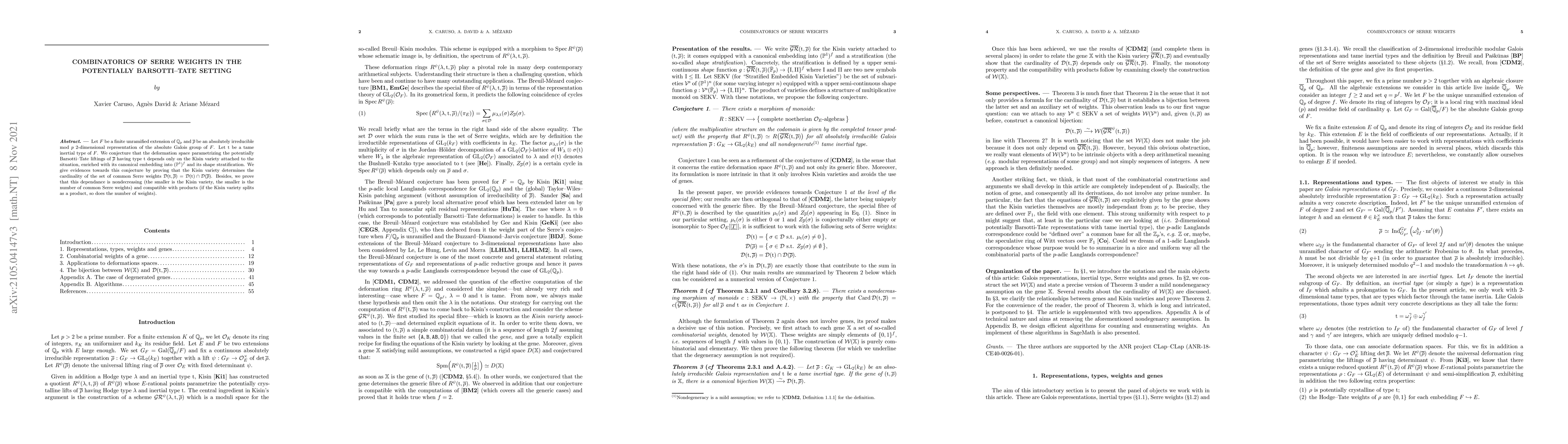 Thumbnail for Combinatorics of Serre weights in the potentially Barsotti-Tate setting