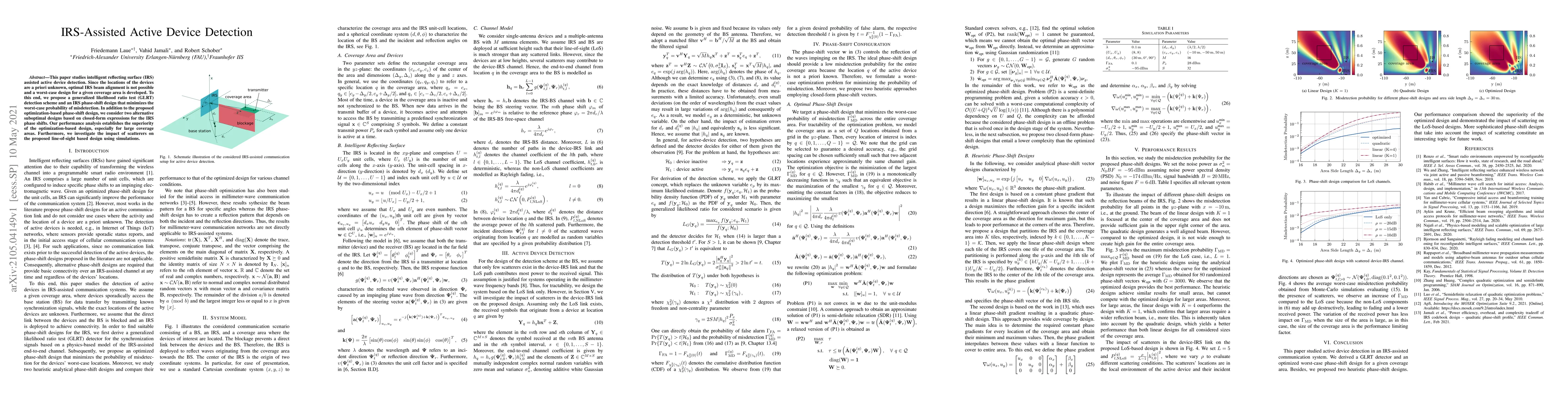 Thumbnail for IRS-Assisted Active Device Detection