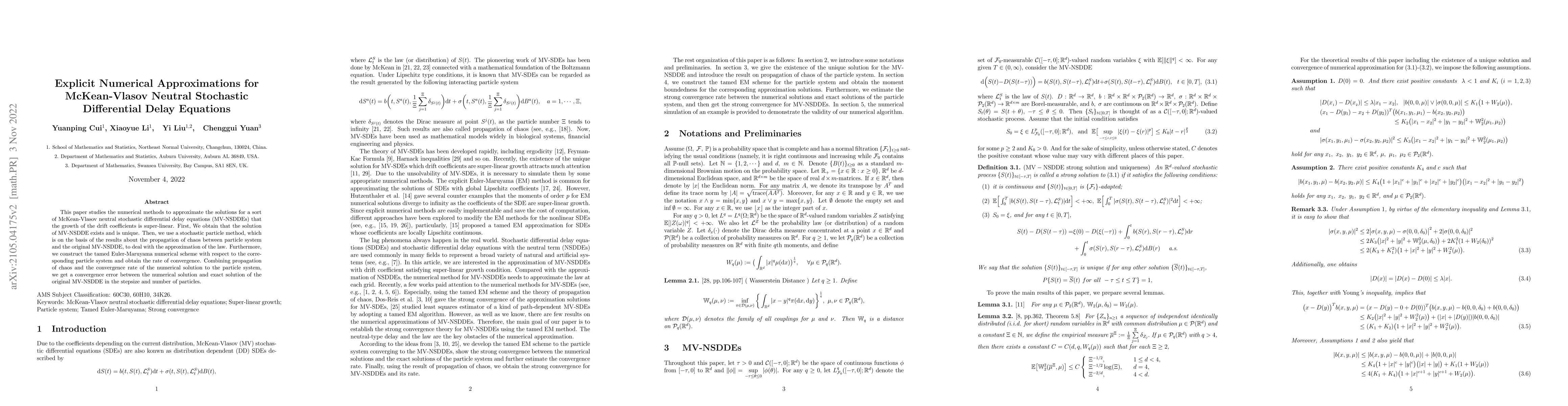 Thumbnail for Explicit Numerical Approximations for McKean-Vlasov Neutral Stochastic
  Differential Delay Equations