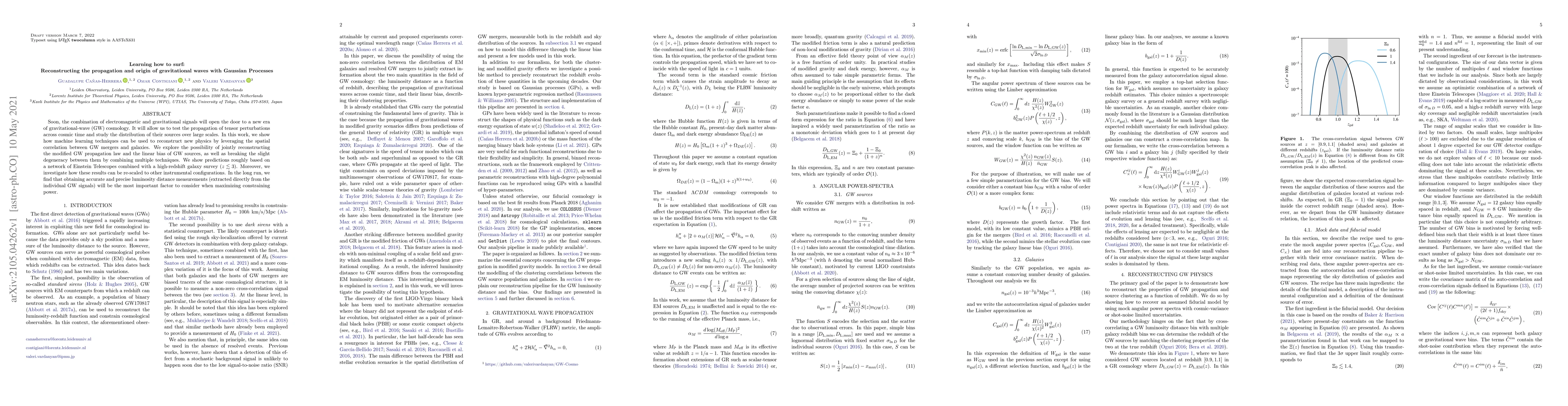 Thumbnail for Learning how to surf: Reconstructing the propagation and origin of
  gravitational waves with Gaussian Processes