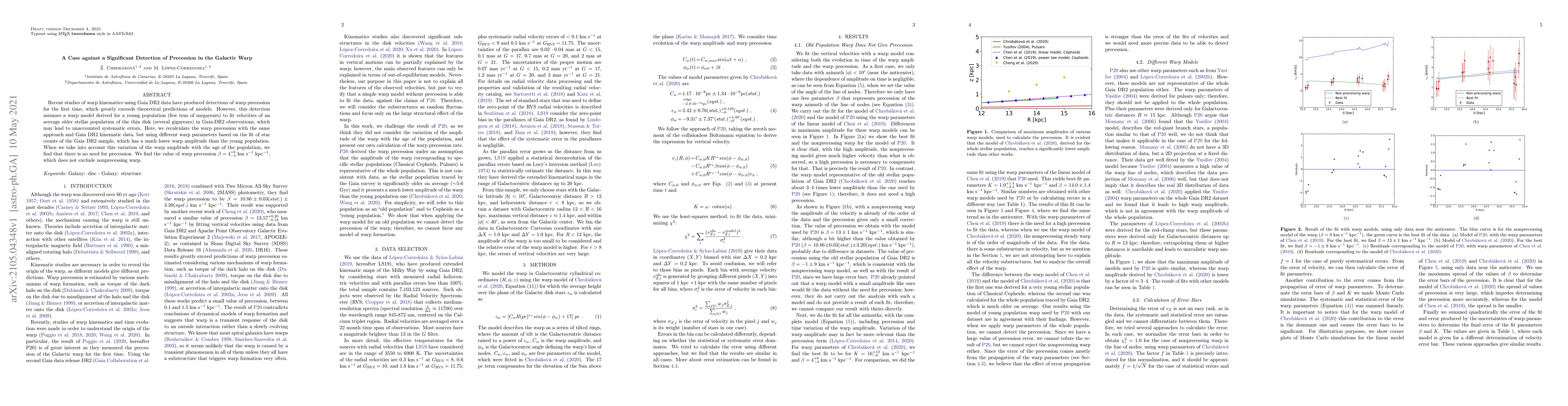 Thumbnail for A Case against a Significant Detection of Precession in the Galactic
  Warp