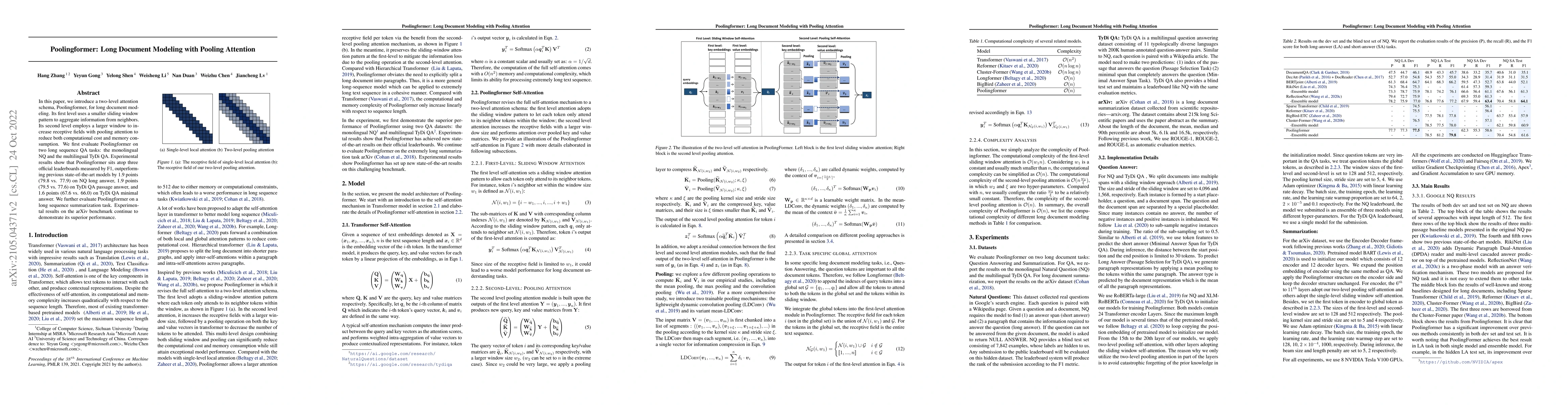 Thumbnail for Poolingformer: Long Document Modeling with Pooling Attention