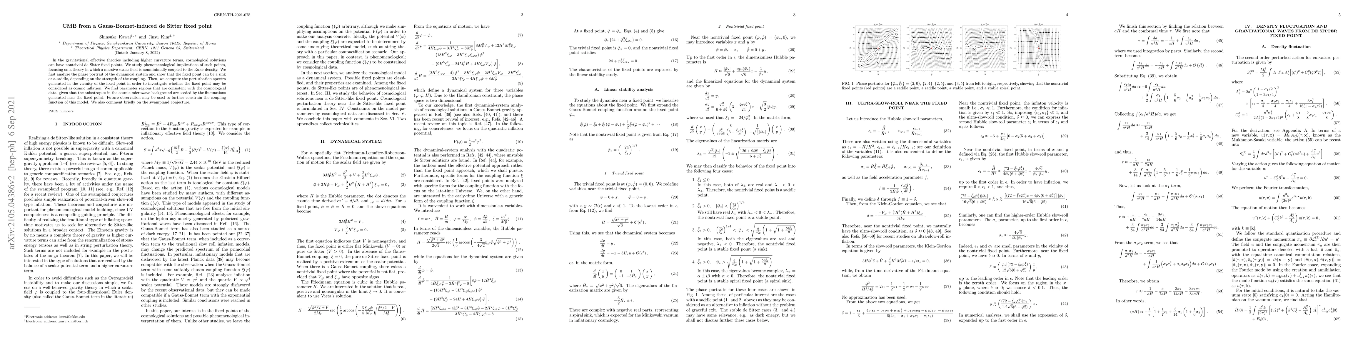 Thumbnail for CMB from a Gauss-Bonnet-induced de Sitter fixed point