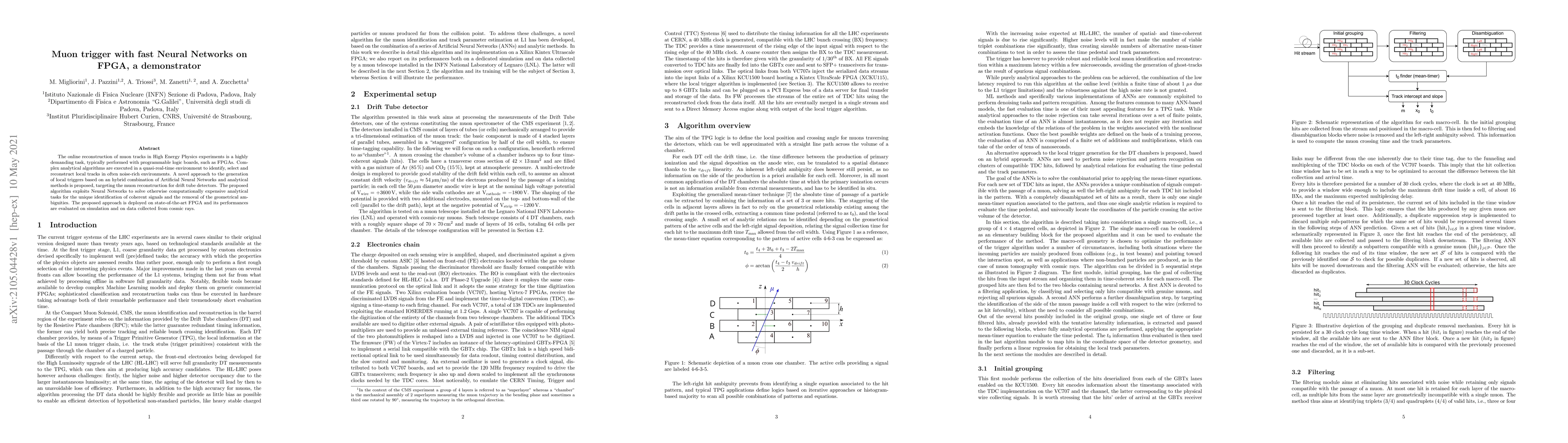 Thumbnail for Muon trigger with fast Neural Networks on FPGA, a demonstrator