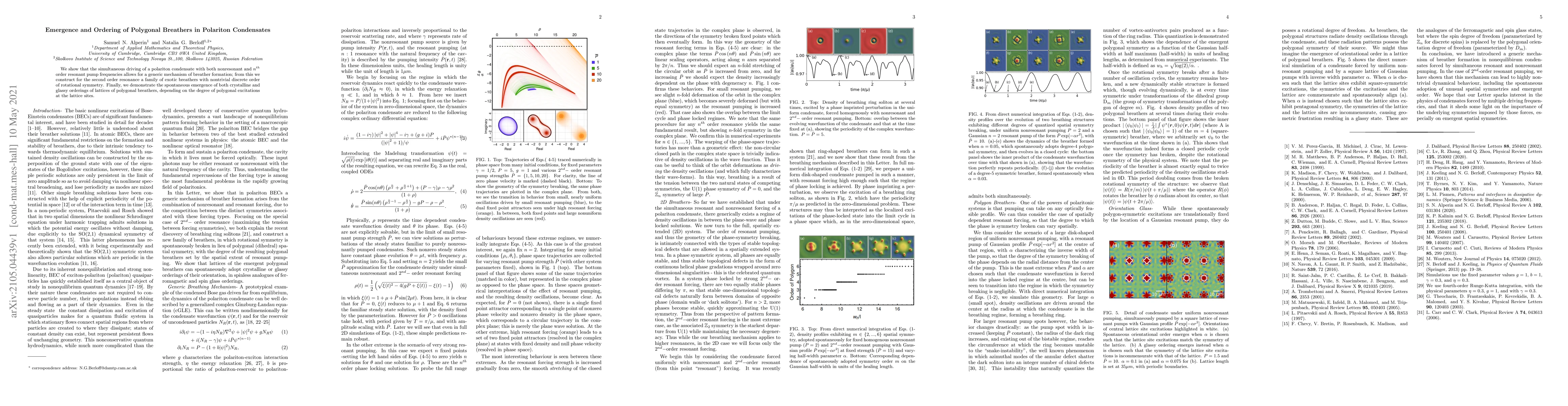 Thumbnail for Emergence and Ordering of Polygonal Breathers in Polariton Condensates