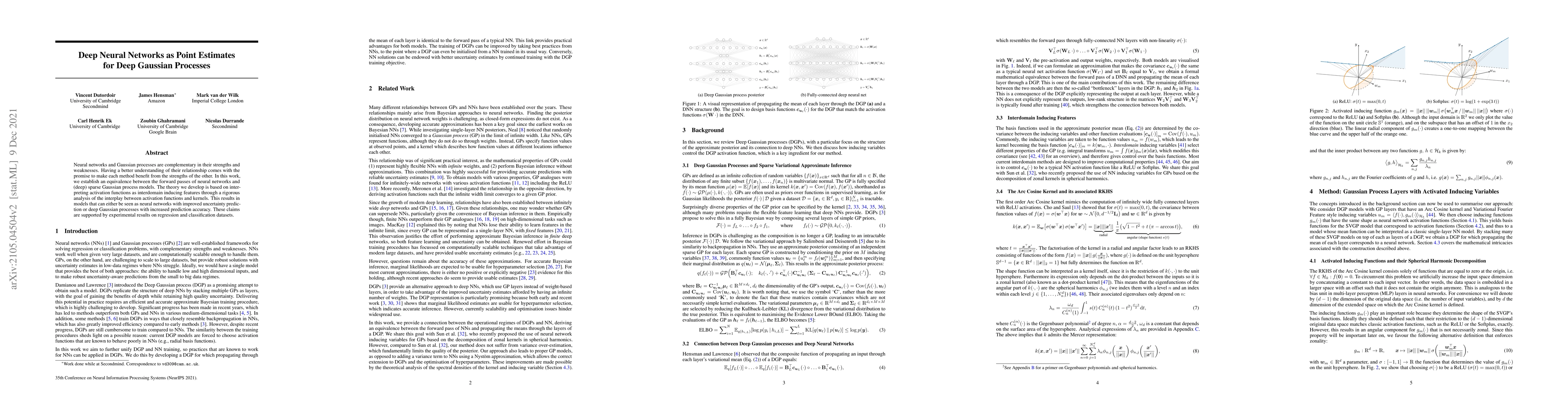 Thumbnail for Deep Neural Networks as Point Estimates for Deep Gaussian Processes