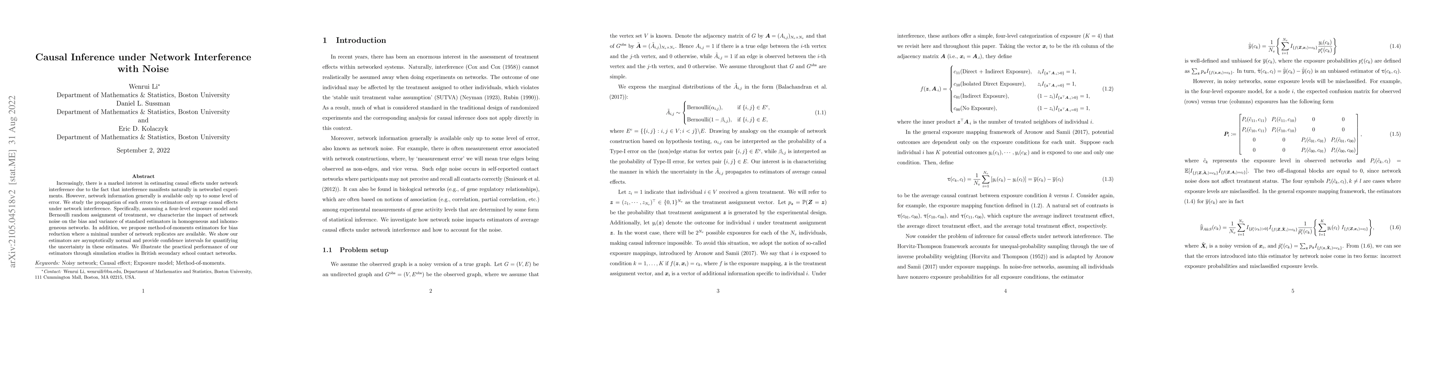 Thumbnail for Causal Inference under Network Interference with Noise
