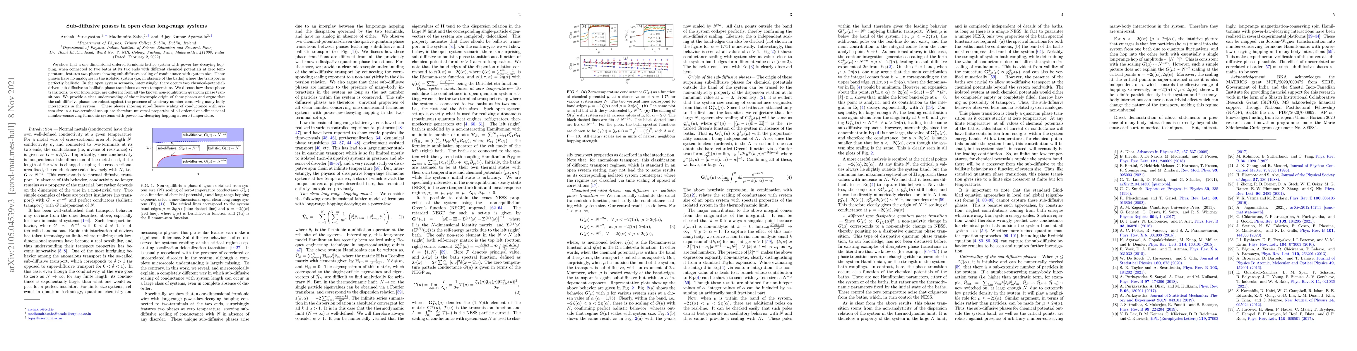 Thumbnail for Sub-diffusive phases in open clean long-range systems