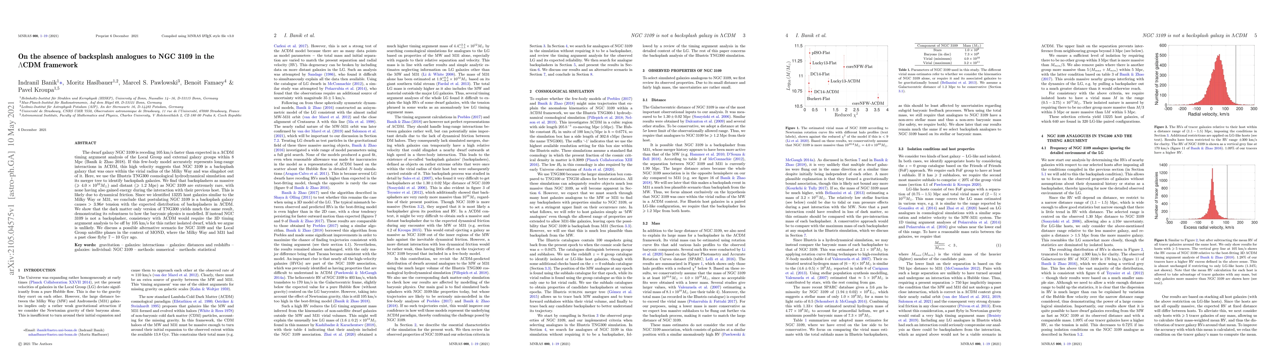 Thumbnail for On the absence of backsplash analogues to NGC 3109 in the $\Lambda$CDM
  framework
