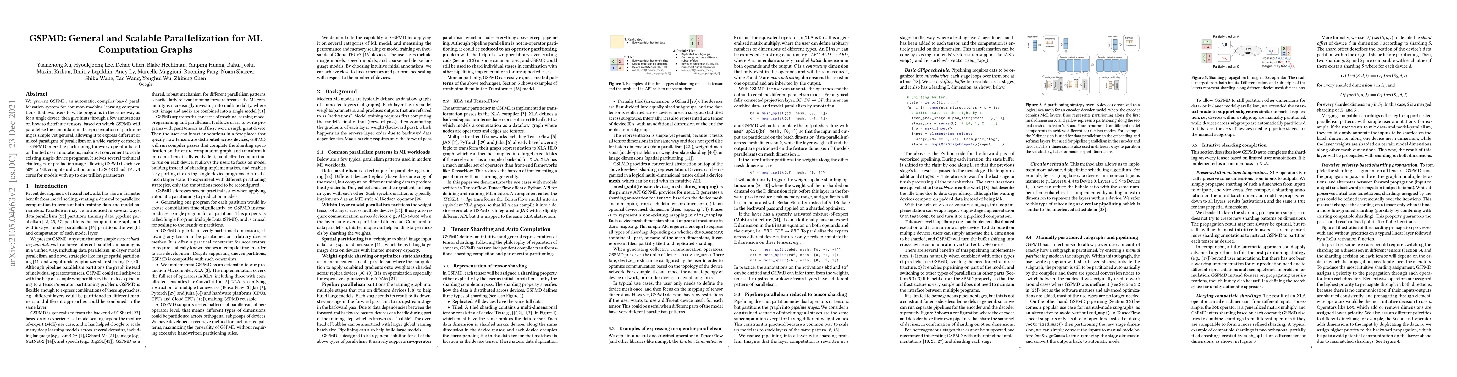 Thumbnail for GSPMD: General and Scalable Parallelization for ML Computation Graphs