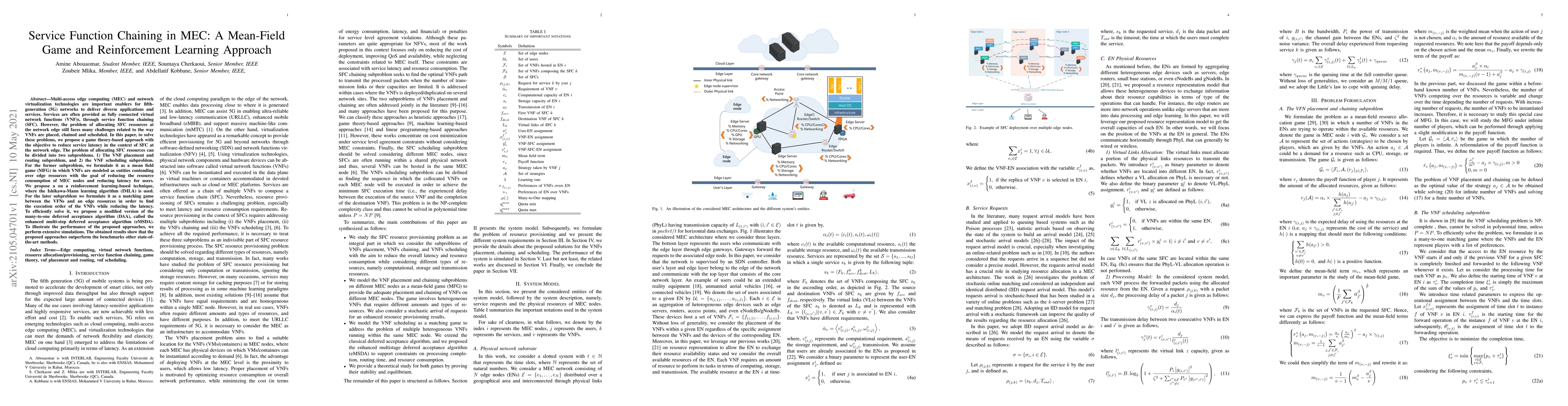 Thumbnail for Service Function Chaining in MEC: A Mean-Field Game and Reinforcement
  Learning Approach
