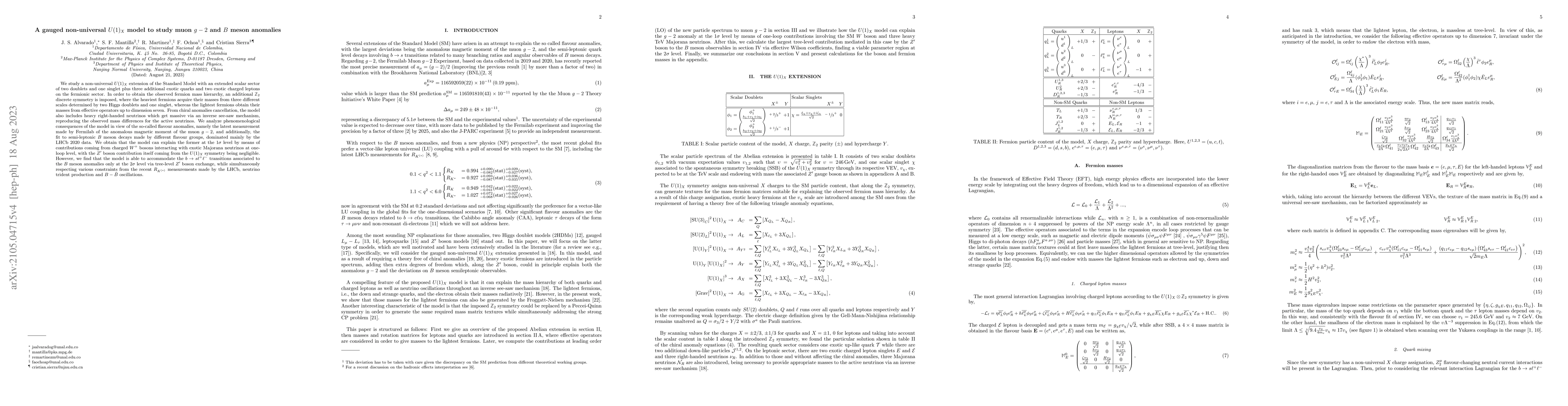 Thumbnail for A gauged non-universal $U(1)_{X}$ model to study muon $g-2$ and $B$
  meson anomalies