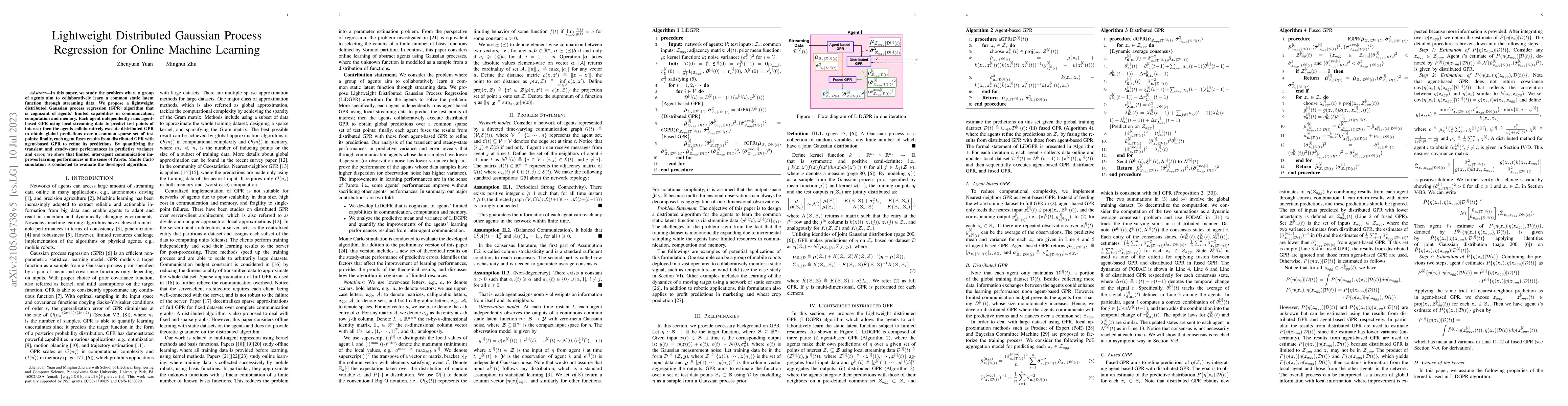 Thumbnail for Lightweight Distributed Gaussian Process Regression for Online Machine
  Learning