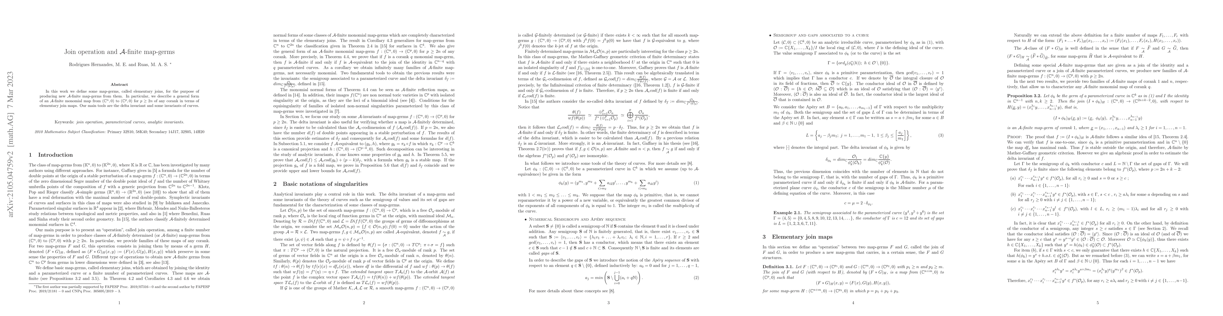 Thumbnail for Join operation and ${\mathcal A}$-finite map-germs