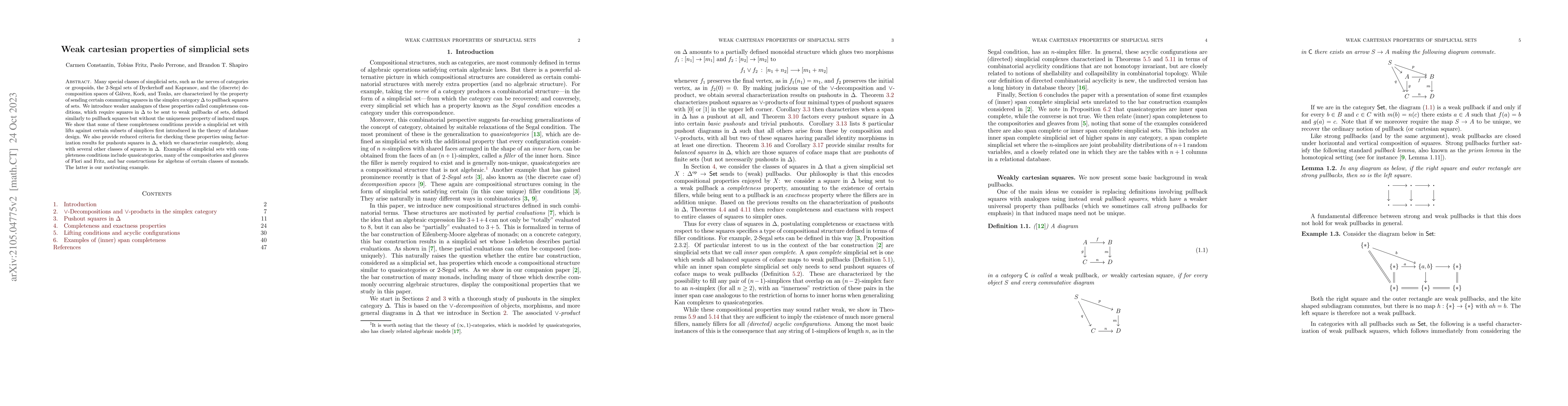 Thumbnail for Weak cartesian properties of simplicial sets