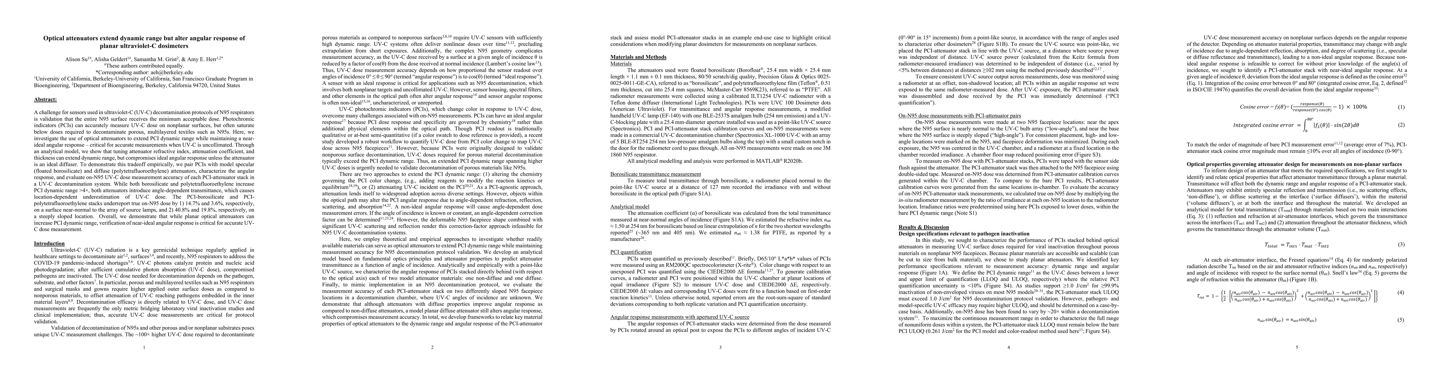 Thumbnail for Optical attenuators extend dynamic range but alter angular response of
  planar ultraviolet-C dosimeters
