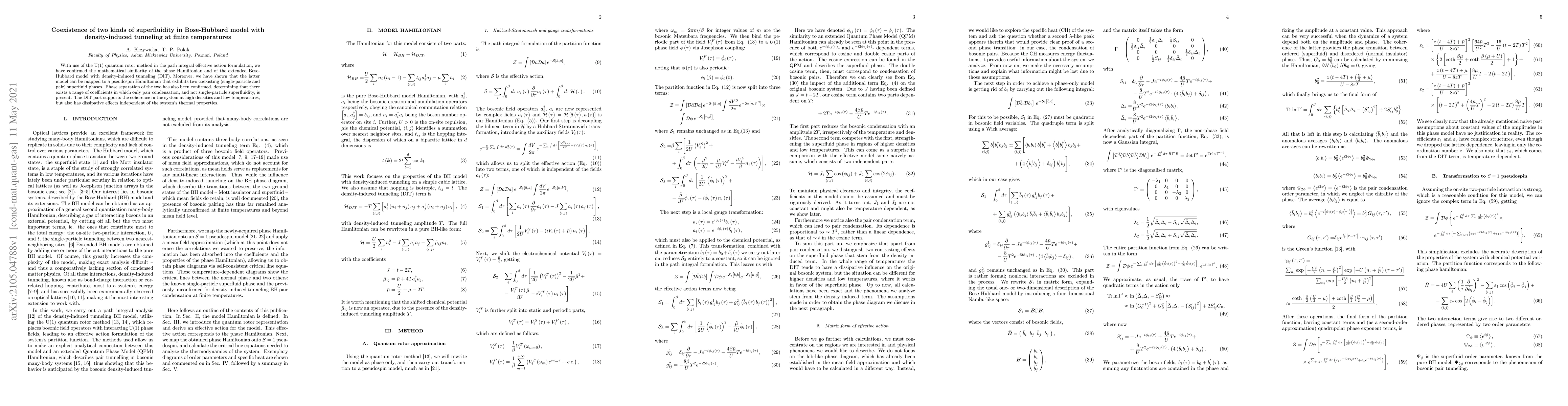 Thumbnail for Coexistence of two kinds of superfluidity in Bose-Hubbard model with
  density-induced tunneling at finite temperatures