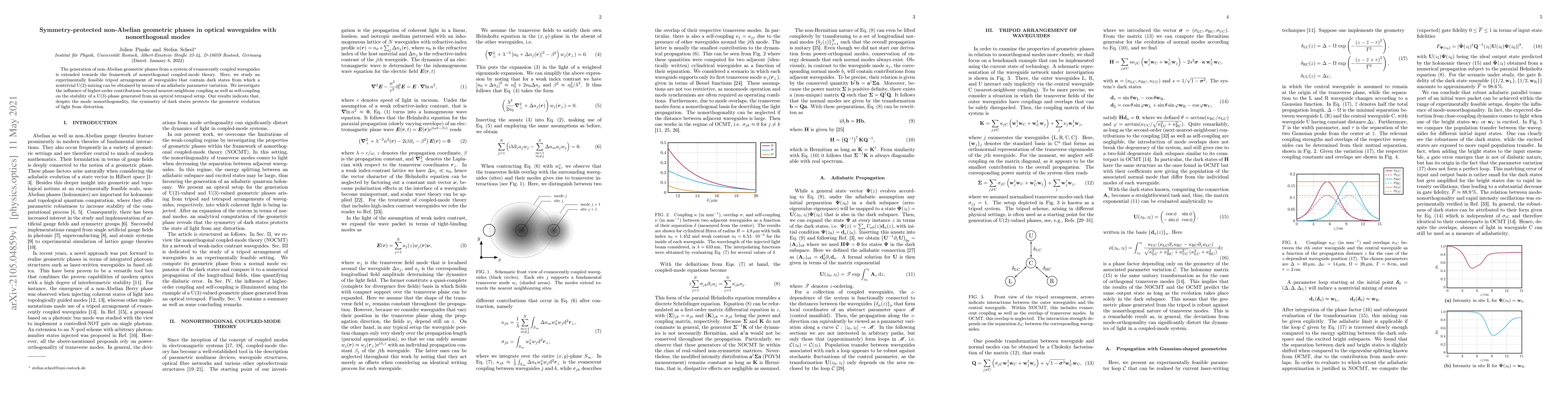 Thumbnail for Symmetry-protected non-Abelian geometric phases in optical waveguides
  with nonorthogonal modes
